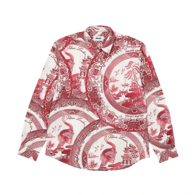 PALACE SS22 China Plate Print Shirt Red Unisex Long Sleeve P22SHT112