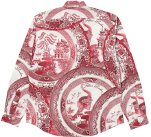 Lookbook PALACE SS22 中國瓷盤印花紅色長袖襯衫 男女適用 P22SHT112