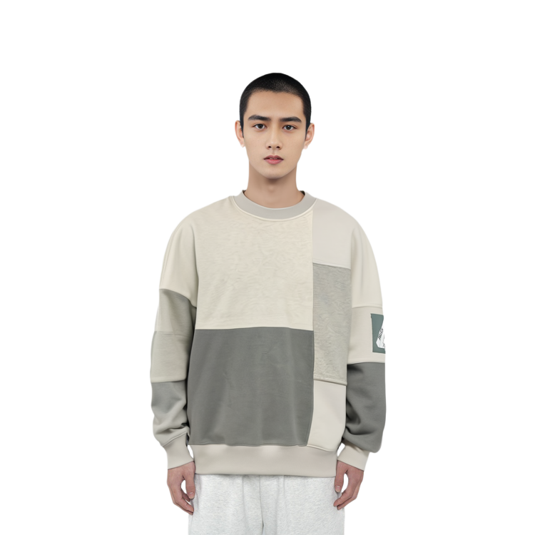 Shop PALACE SS22 컬러 블록 크루넥 스웨트셔츠 그레이 로고 풀오버. P22CS113