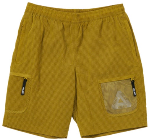 palace-ss-22-cripstop-grid-shorts-elastic-waist-unisex-casual-tan-shorts-pal-ss-22-132