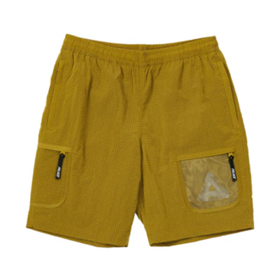 PALACE SS22 Cripstop Grid Shorts Elastic Waist Unisex Casual Tan Shorts. PAL-SS22-132
