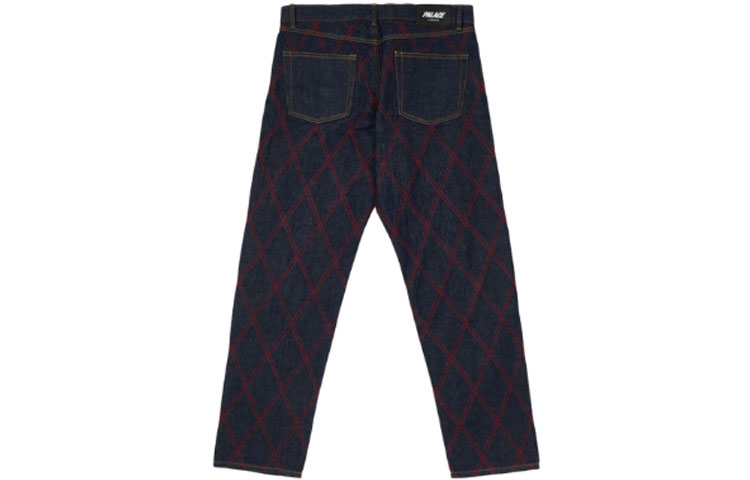 Lookbook PALACE SS22 菱形线迹靛蓝直筒牛仔裤 深蓝色 PAL-SS22-140