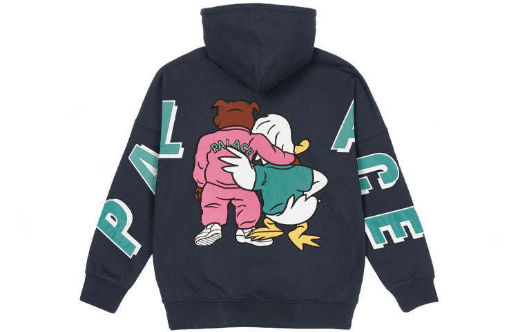 Lookbook PALACE SS22 Dog and Duck Drop Shoulder Logo Hoodie Navy Blue Men’s. P22CS216