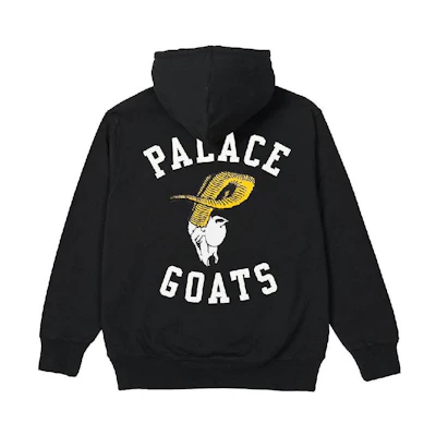 PALACE SS22 Goats Black Hoodie Letter Print Sweatshirt Black. P22CS138