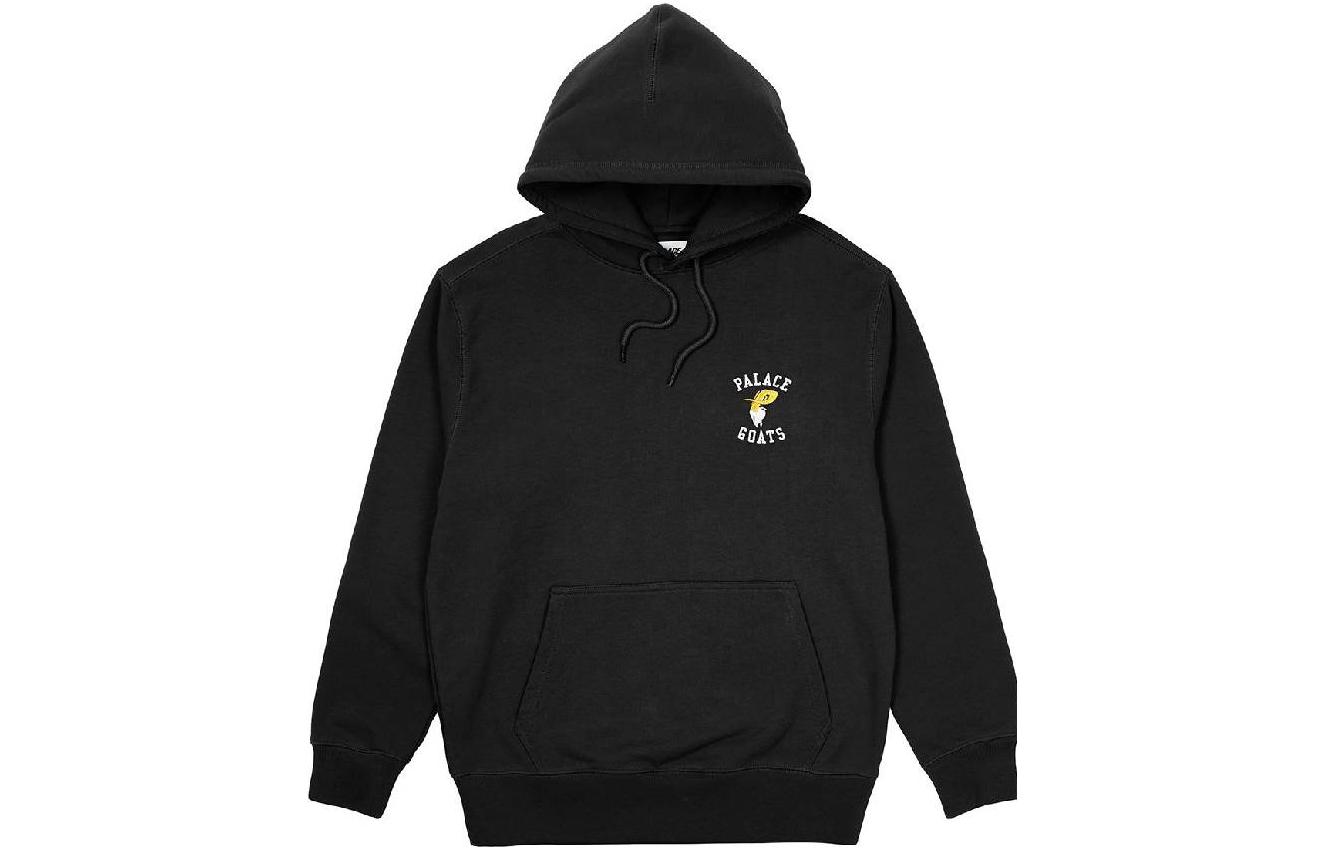Lookbook PALACE SS22 Goats Black Hoodie  Letter Print Sweatshirt Black. P22CS138