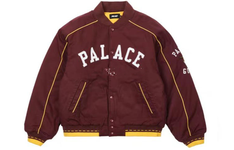 Palace SS22 Goats Varsity Jacket Burgundy Red Letterman Bomber Jacket P22JK108