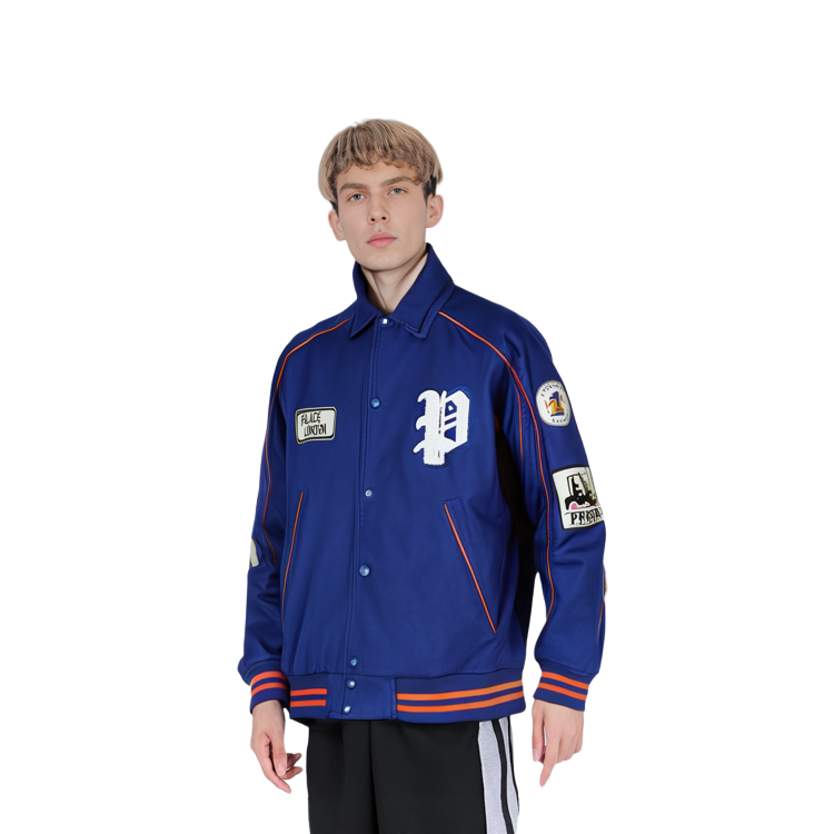 Shop PALACE SS22 Life Is Short 蓝色男女同款翻领夹克外套 P22JK213