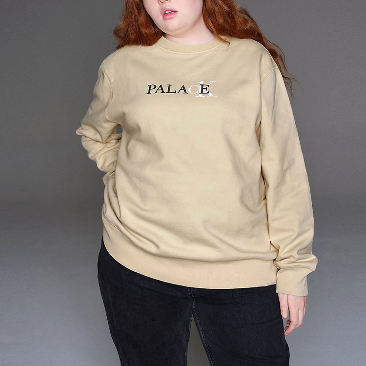 Purchase PALACE SS22 ロゴプリント クルーネック 長袖スウェット ベージュ ユニセックス 21663140-100