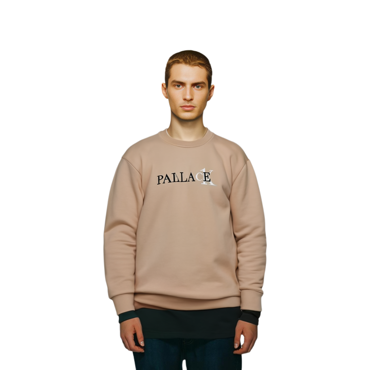 Details for PALACE SS22 ロゴプリント クルーネック 長袖スウェット ベージュ ユニセックス 21663140-100