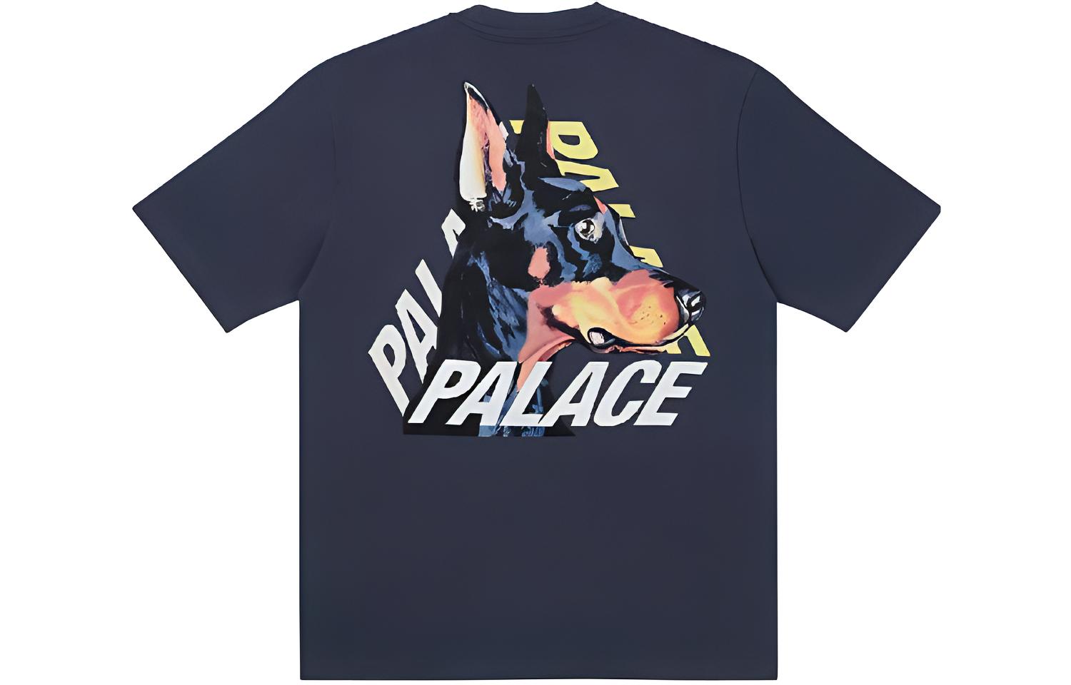 PALACE SS22 P-3-K-9 Navy T-Shirt Dog Logo Print Casual Unisex Tee P22TS167