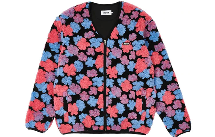 PALACE SS22 Shearling Cardigan Multi  Floral Fleece Jacket. P22CS043