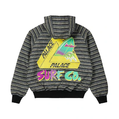 PALACE SS22 Surf Co Black Logo Print Hoodie Jacket Unisex. P22JK120