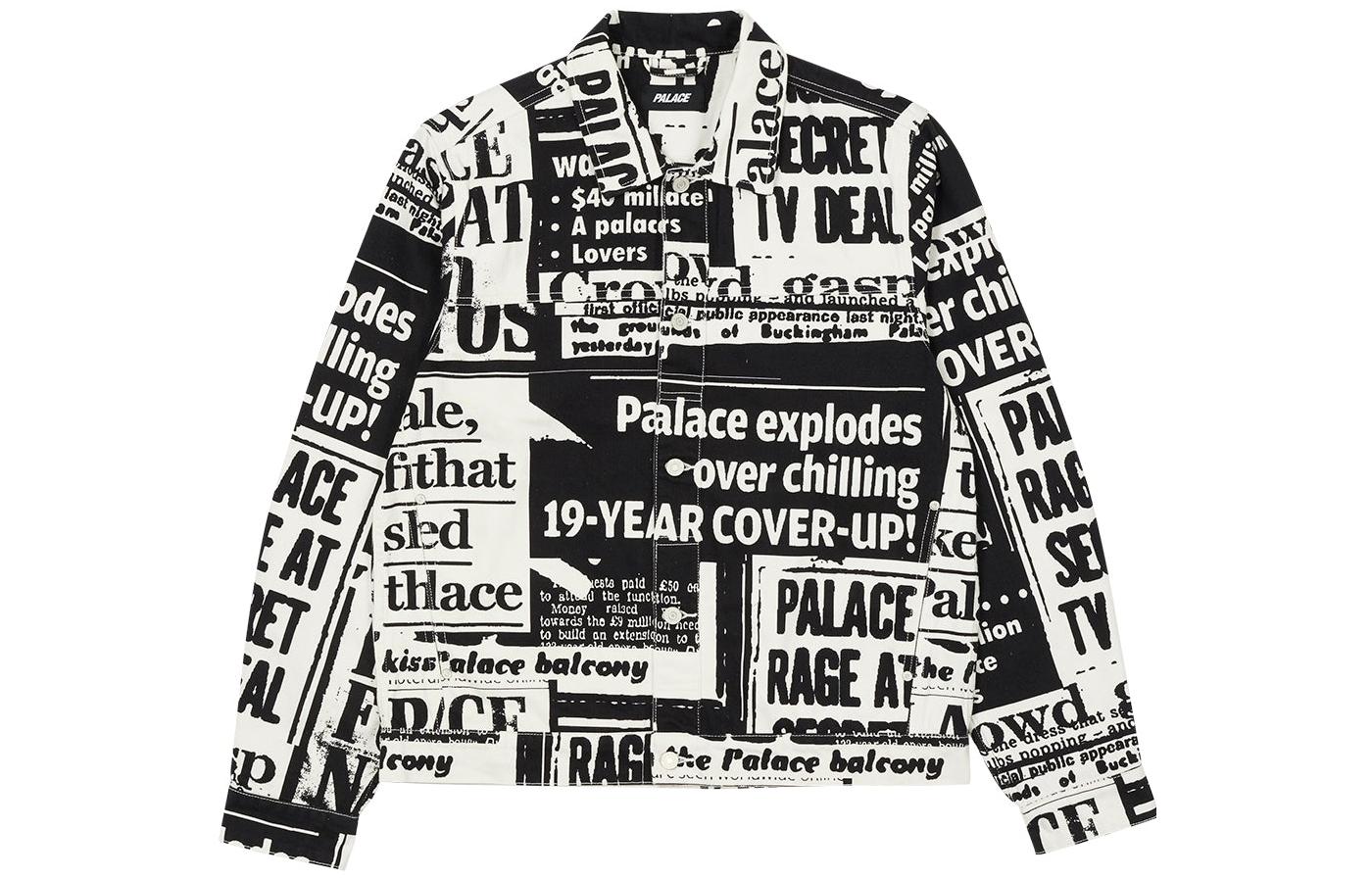 Order PALACE SS22 黑色字母印花牛仔外套 男女同款潮流外套. P23SHT002