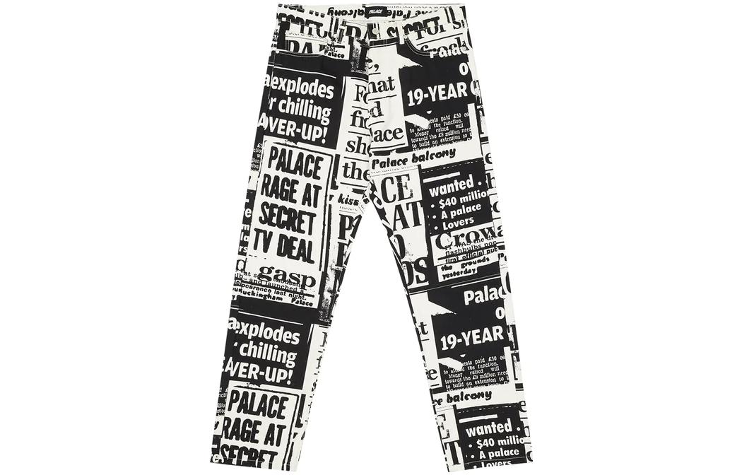 Order PALACE SS22 Pantalones Vaqueros Rectos Estampados Tabloide Negro Hombre. P23T013