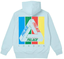 Palace SS22 Tri-Emb Hoodie Blue Unisex Triangle Logo Pullover P22HD108 Palace SS22 Tri-Emb Hoodie Blue Unisex Triangle Logo Pullover P22HD108