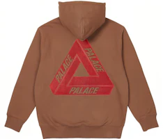 Palace SS22 Tri-Mesh Hoodie Tan Logo Unisex Pullover Sweatshirt Brown P21CS147 Palace SS22 Tri-Mesh Hoodie Tan Logo Unisex Pullover Sweatshirt Brown P21CS147