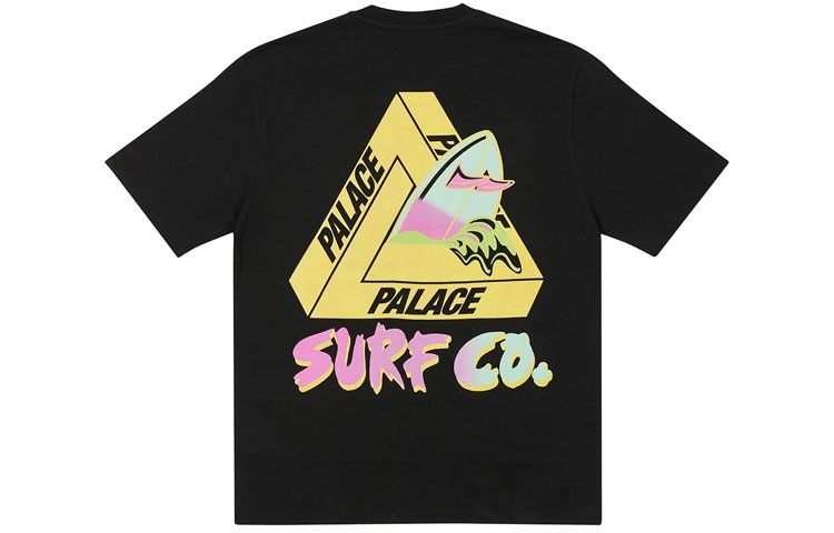 Order PALACE SS22 Tri-Surf Co Black T-Shirt Gradient Logo Unisex Surf Style Tee. P22TS159