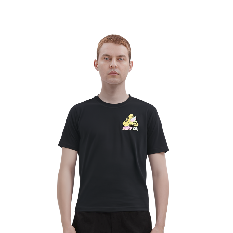 Details for PALACE SS22 Tri-Surf Co Black T-Shirt Gradient Logo Unisex Surf Style Tee. P22TS159