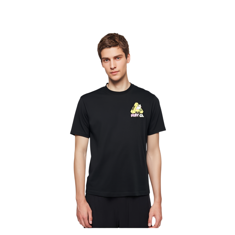 Cheap PALACE SS22 Tri-Surf Co Black T-Shirt Gradient Logo Unisex Surf Style Tee. P22TS159