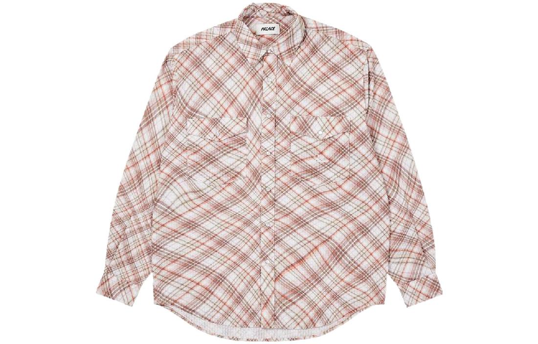 PALACE SS22 Warp Check Red Long Sleeve Shirt  Checkered Button-Up P22SHT063