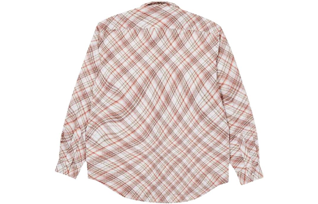 Lookbook PALACE SS22 紅色格紋長袖襯衫 Warp Check 條紋按扣襯衫 P22SHT063