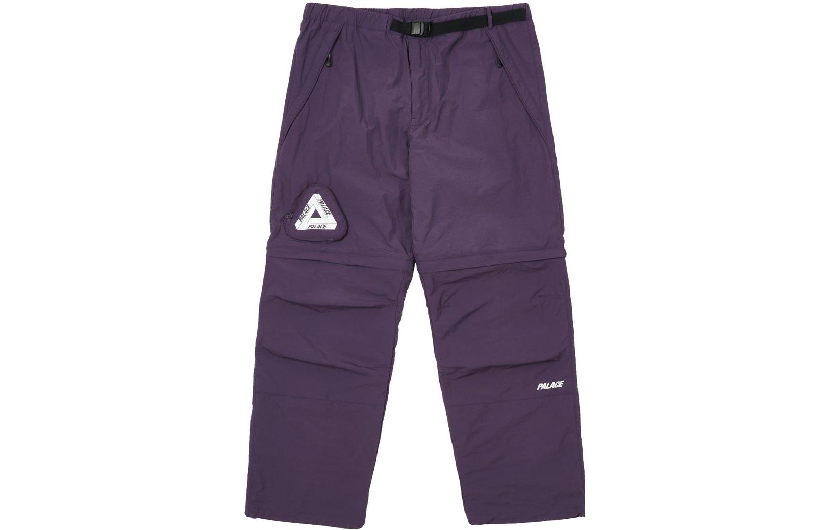 PALACE SS22 Zip Off Bottoms Purple Logo Casual Pants Men’s Purple Multi-Pocket. P22JG045