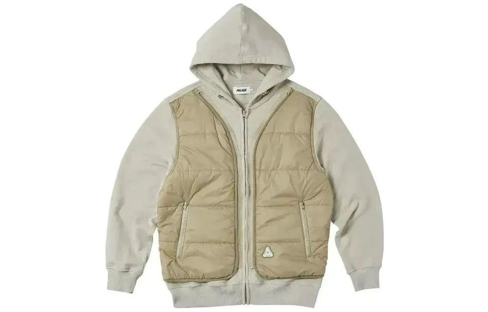 PALACE SS23  Khaki Colorblock Vest Hoodie Spring Summer Collection. PLC23021522
