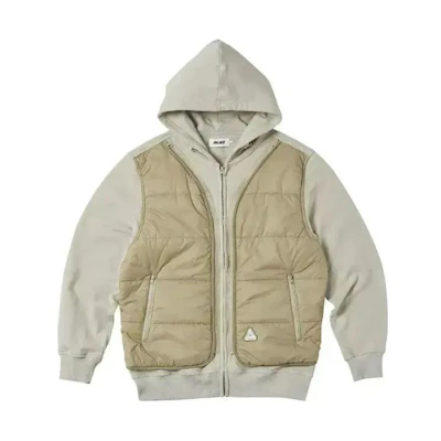 PALACE SS23 Khaki Colorblock Vest Hoodie Spring Summer Collection. PLC23021522