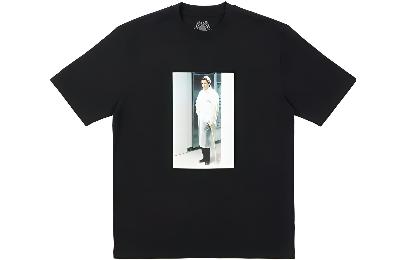 PALACE SS23 American Psycho Black Graphic T-shirt Unisex Crewneck Short Sleeve. P24TS031