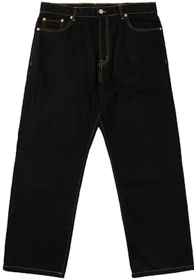 PALACE SS23 バギージーンズ ブラック ストレートデニムパンツ ユニセックス 刺繍入り P24T008 Buy PALACE SS23 バギージーンズ ブラック ストレートデニムパンツ ユニセックス 刺繍入り P24T008