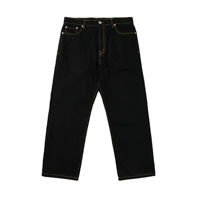 PALACE SS23 Baggier Jean Black Straight-Leg Denim Pants Unisex Embroidered. P24T008