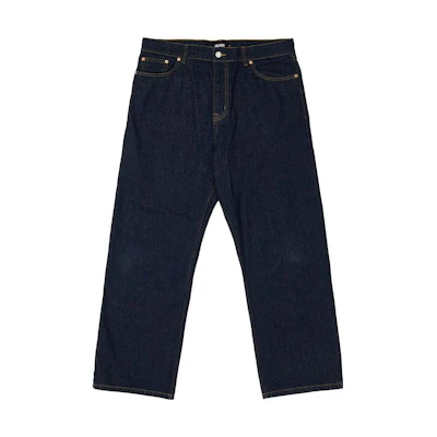 PALACE SS23 Chain Script Jean Indigo Black Logo Print Denim Pants. P24T004