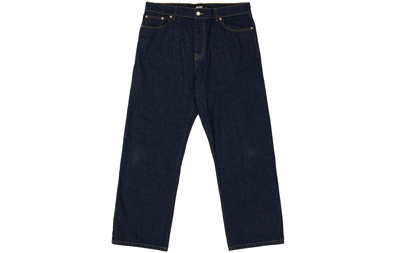 Order PALACE SS23 鏈條字體牛仔褲靛藍黑色標誌印花丹寧長褲 P24T004