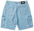 Lookbook PALACE SS23 데님 블루 로고 패치 캐주얼 포켓 반바지 유니섹스. P24ST008