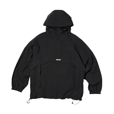PALACE SS23 Double Zip Adjustable Hem Hooded Jacket Black Unisex P23JK012
