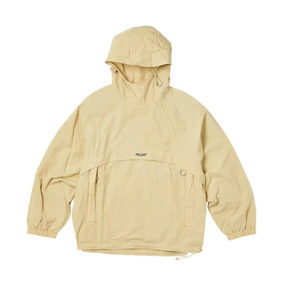 PALACE SS23 Double Zip Hooded Jacket Tan Adjustable Hem Unisex Beige. P23JK014