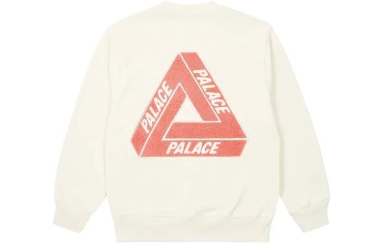 PALACE SS23 Fleece Tri-Ferg Crewneck Sweatshirt Unisex Off-White. P24CS064