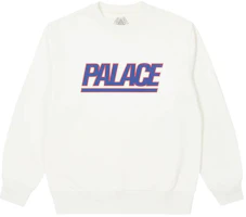 Palace SS23 Gigantic Crew White Logo Sweatshirt Unisex - White P23CW056 Palace SS23 Gigantic Crew White Logo Sweatshirt Unisex - White P23CW056