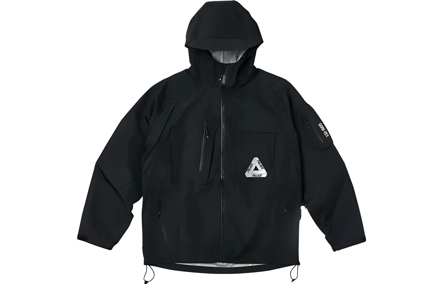 PALACE SS23 GORE-TEX Cargo Jacket Black Waterproof Outdoor Unisex Shell Jacket. PLC23002