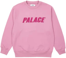 PALACE SS23 Iridescent Applique Crew Ultra Mauve Pink Logo Pullover Unisex Sweater P24CS055 PALACE SS23 Iridescent Applique Crew Ultra Mauve Pink Logo Pullover Unisex Sweater P24CS055