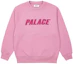 Buy PALACE SS23 Iridescent Applique Crew Ultra Mauve Pink Logo Pullover Unisex Sweater P24CS055