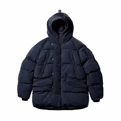 PALACE SS23 P-3b Baffle Parka Navy Hooded Jacket Solid Navy Blue P23SS0203004
