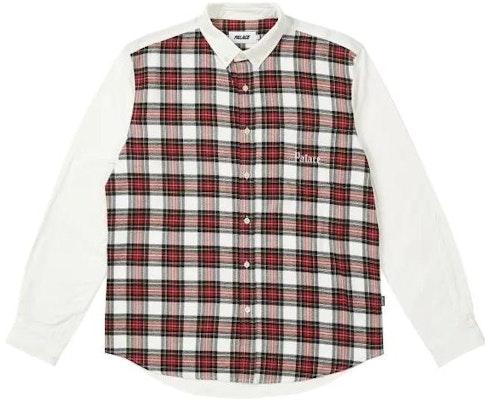 PALACE SS23 봄 체크 배색 칼라 긴팔 셔츠 오프화이트 유니섹스 PLC23006 Order PALACE SS23 봄 체크 배색 칼라 긴팔 셔츠 오프화이트 유니섹스 PLC23006