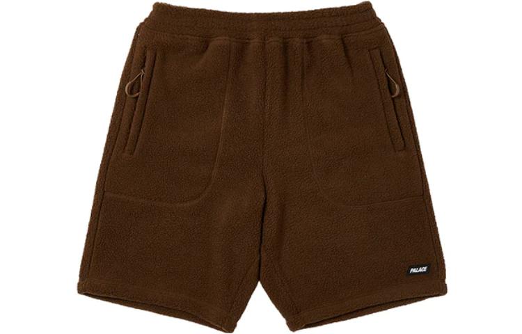 PALACE SS23 Unisex Brown Logo Print Straight-Leg Casual Shorts P24ST013
