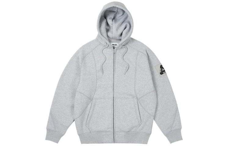 Palace SS24 Bonded Sherpa Zip Hoodie Grey Marl Unisex Casual Zip-Up Hoodie Grey P26CS016 圖 2