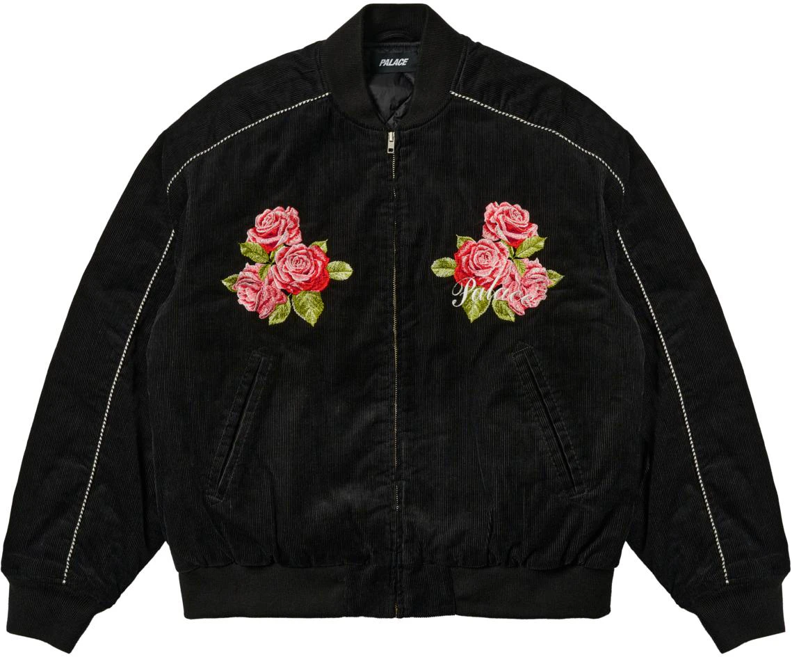 palace-ss-24-cat-eye-bomber-jacket-black-floral-embroidery-unisex-zip-jacket-p26-jk-056