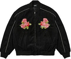 Palace SS24 Cat Eye Bomber Jacket Black Floral Embroidery Unisex Zip Jacket P26JK056 Palace SS24 Cat Eye Bomber Jacket Black Floral Embroidery Unisex Zip Jacket P26JK056