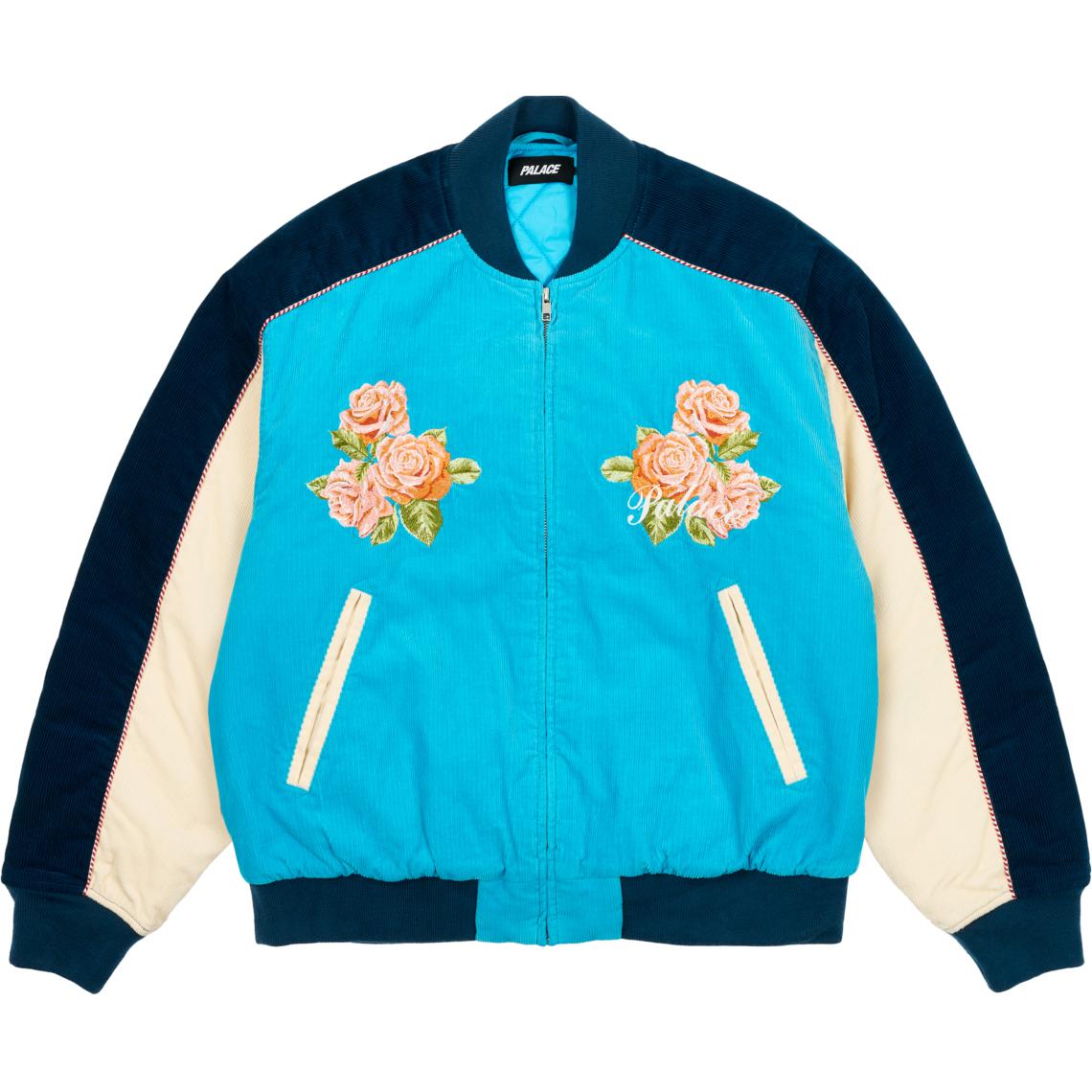 Palace SS24 Cat Eye Bomber Jacket Real Teal Embroidered Zip Unisex Blue-Green P26JK076