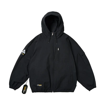 PALACE SS24 Cordura NYCO RS Logo Pocket Zip Hoodie Jacket Unisex Black P26JK014
