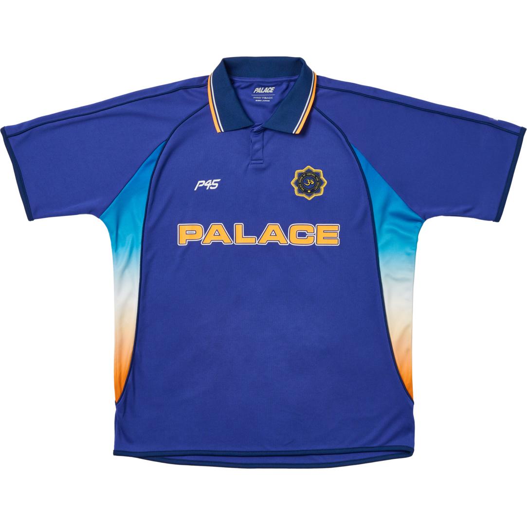 PALACE SS24 Cricket Jersey Blue Polo Short Sleeve Unisex Sports Shirt. P26ES056